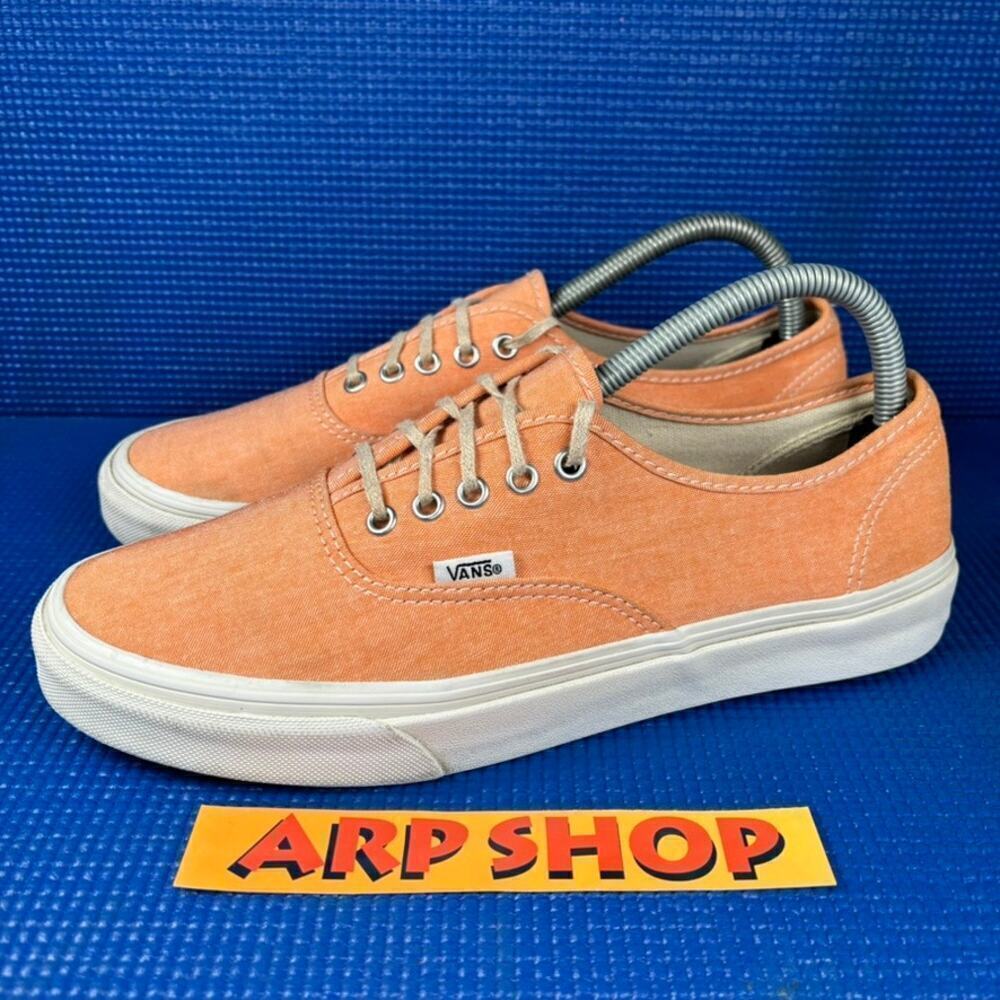 🔴 VANS AUTHENTIC SLIM Women`s Size 9.5 Coral White Walking Shoes 721277